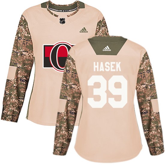 Women's Ottawa Senators Dominik Hasek Adidas Authentic Veterans Day Practice Jersey - Camo