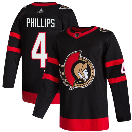 Youth Ottawa Senators Chris Phillips Adidas Authentic 2020/21 Home Jersey - Black