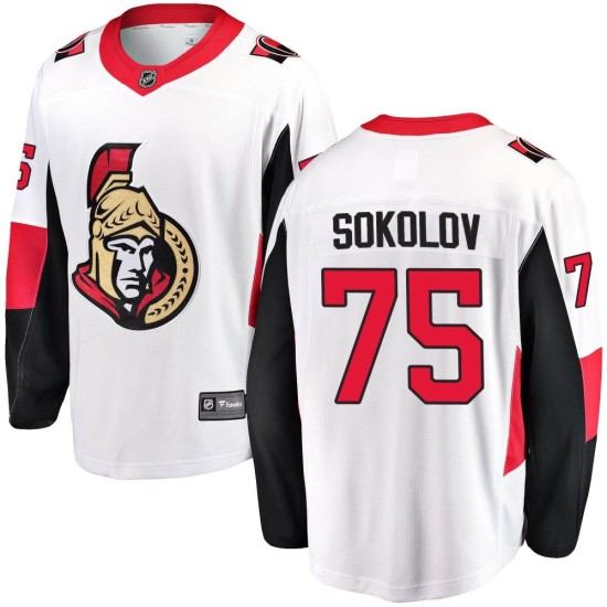 Men's Ottawa Senators Egor Sokolov Fanatics Branded Breakaway Away Jersey - White