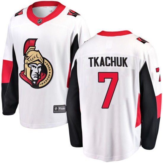 Men's Ottawa Senators Brady Tkachuk Fanatics Branded Breakaway Away Jersey - White