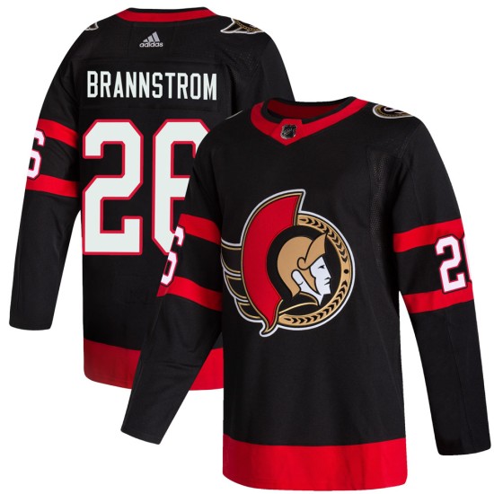 Men's Ottawa Senators Erik Brannstrom Adidas Authentic 2020/21 Home Jersey - Black