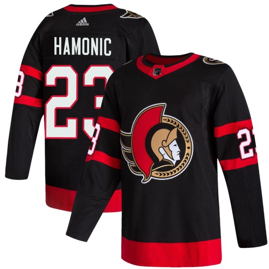 Men's Ottawa Senators Travis Hamonic Adidas Authentic 2020/21 Home Jersey - Black
