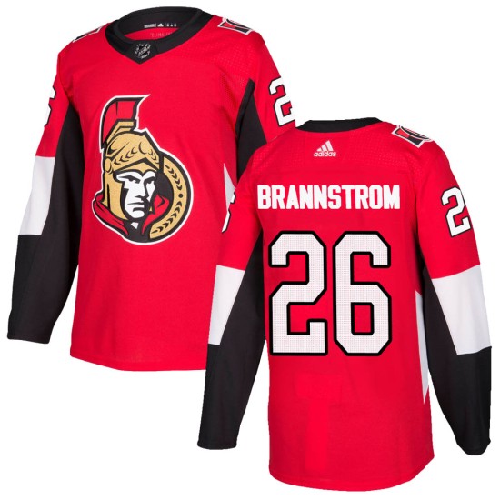 Men's Ottawa Senators Erik Brannstrom Adidas Authentic Home Jersey - Red