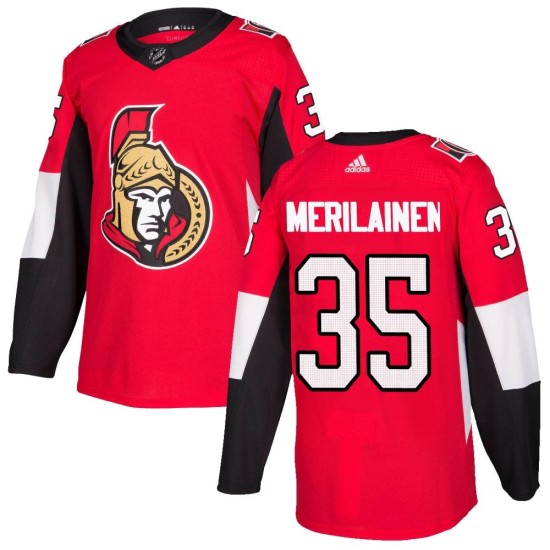Men's Ottawa Senators Leevi Merilainen Adidas Authentic Home Jersey - Red